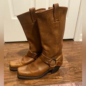 Frye Vintage Brown Leather Harness 12R Boots
